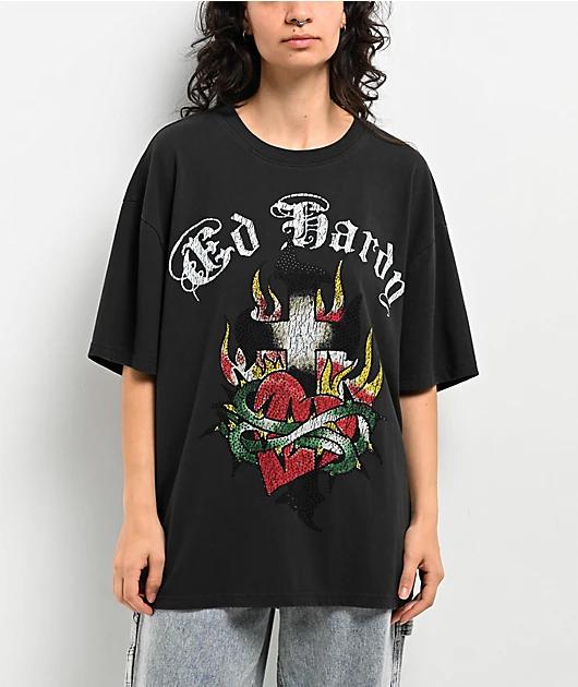 Streetwear Brand Heart - Cross Heart Ed Y2k Tattoo Art