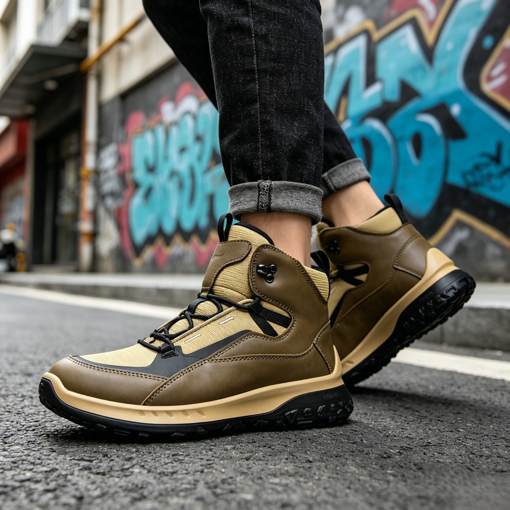 High Top Leather Shoes Men Lux - Streetwear Outdoor Brand recension och pris