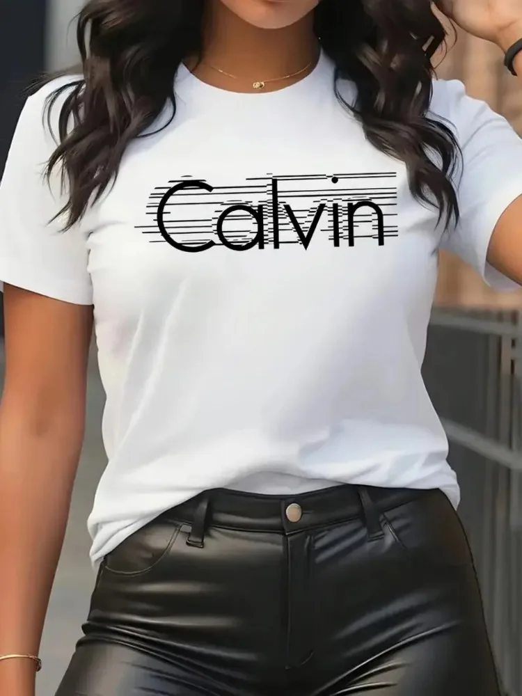Calvin Women's T-Shirt Leisure - Streetwear Brand Y2K recension och pris